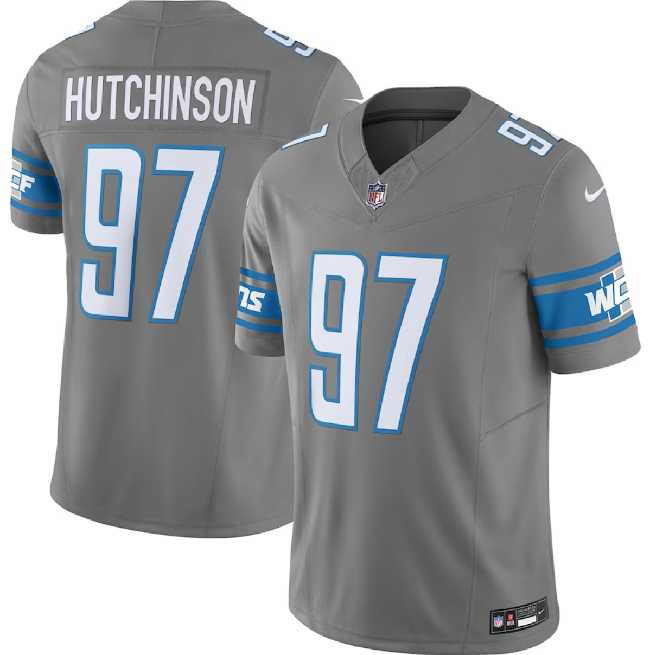 Men & Women & Youth Detroit Lions #97 Aidan Hutchinson Grey 2023 F.U.S.E. Vapor Untouchable Limited Stitched Jersey->detroit lions->NFL Jersey